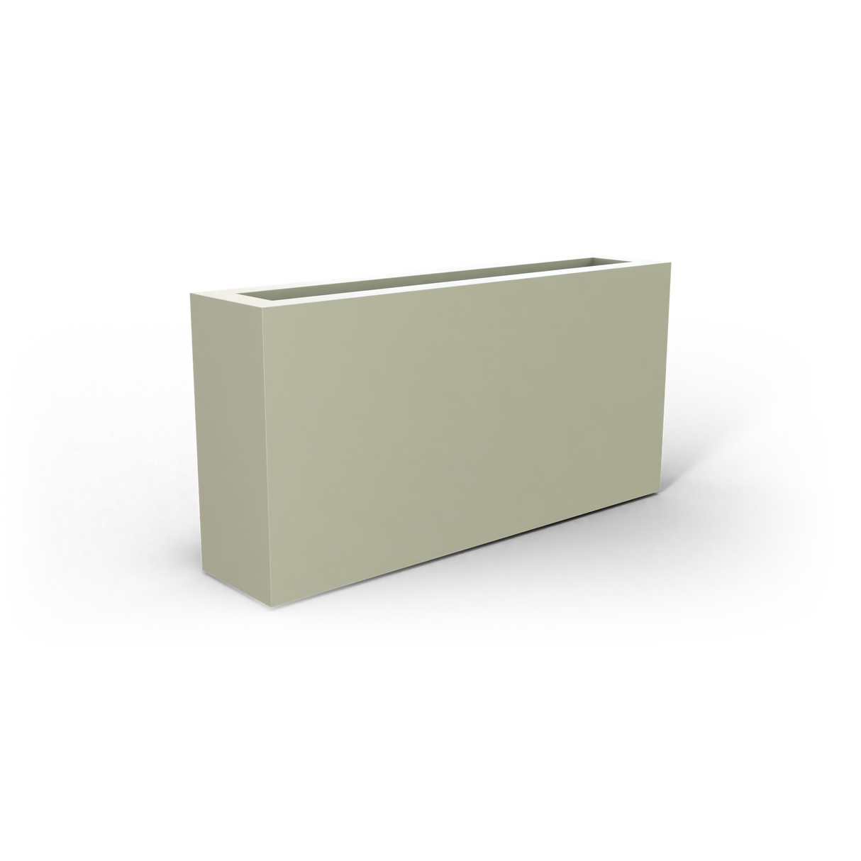 Camoux narrow rectangular fiberglass planter in Satin Beige