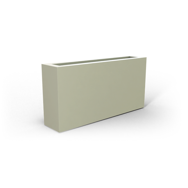 Camoux narrow rectangular fiberglass planter in Satin Beige