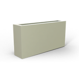 Camoux narrow fiberglass planter in Satin Beige, 36 × 8 × 18 in, studio render