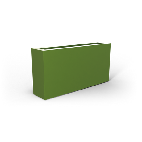 Camoux narrow rectangular fiberglass planter in Satin Green