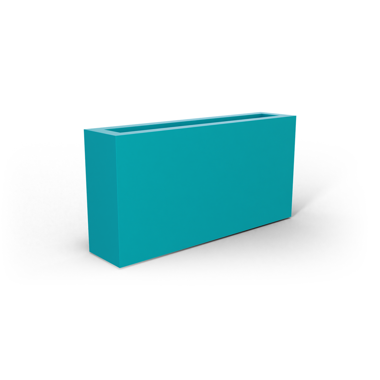 Camoux narrow rectangular fiberglass planter in Satin Seafoam Green