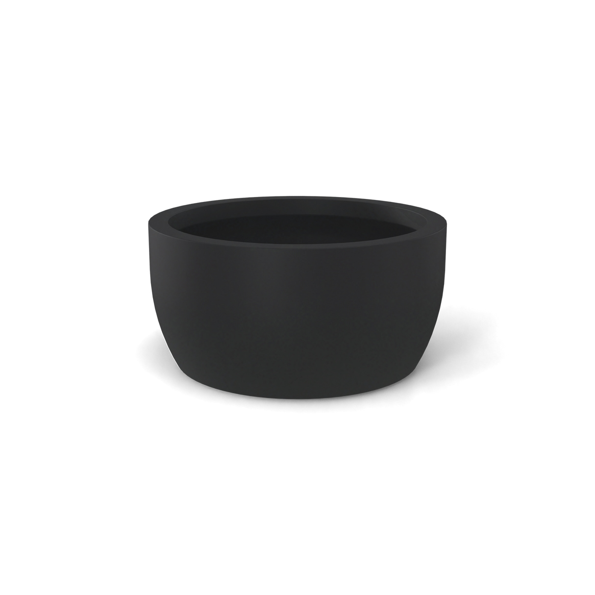Casablanca Bowl fiberglass planter, Charcoal finish