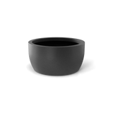 Casablanca Bowl fiberglass planter, Gun Metal finish