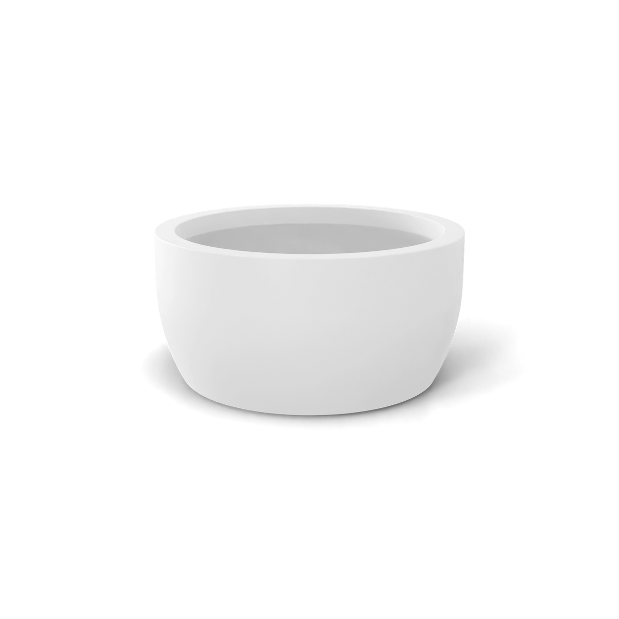 Casablanca Bowl fiberglass planter, White finish