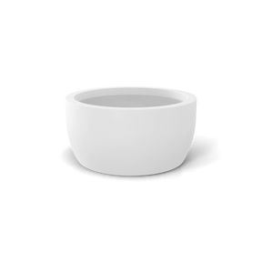 Casablanca Bowl fiberglass planter, White finish