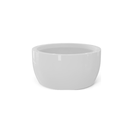 Casablanca low bowl fiberglass planter in Gloss Bright White
