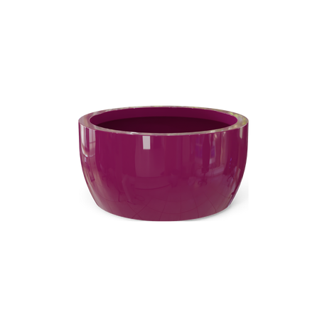 Casablanca low bowl fiberglass planter in Gloss Eggplant