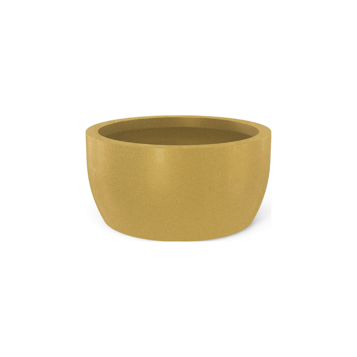 Casablanca low bowl fiberglass planter in Gloss Metallic Gold