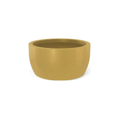 Casablanca low bowl fiberglass planter in Gloss Metallic Gold