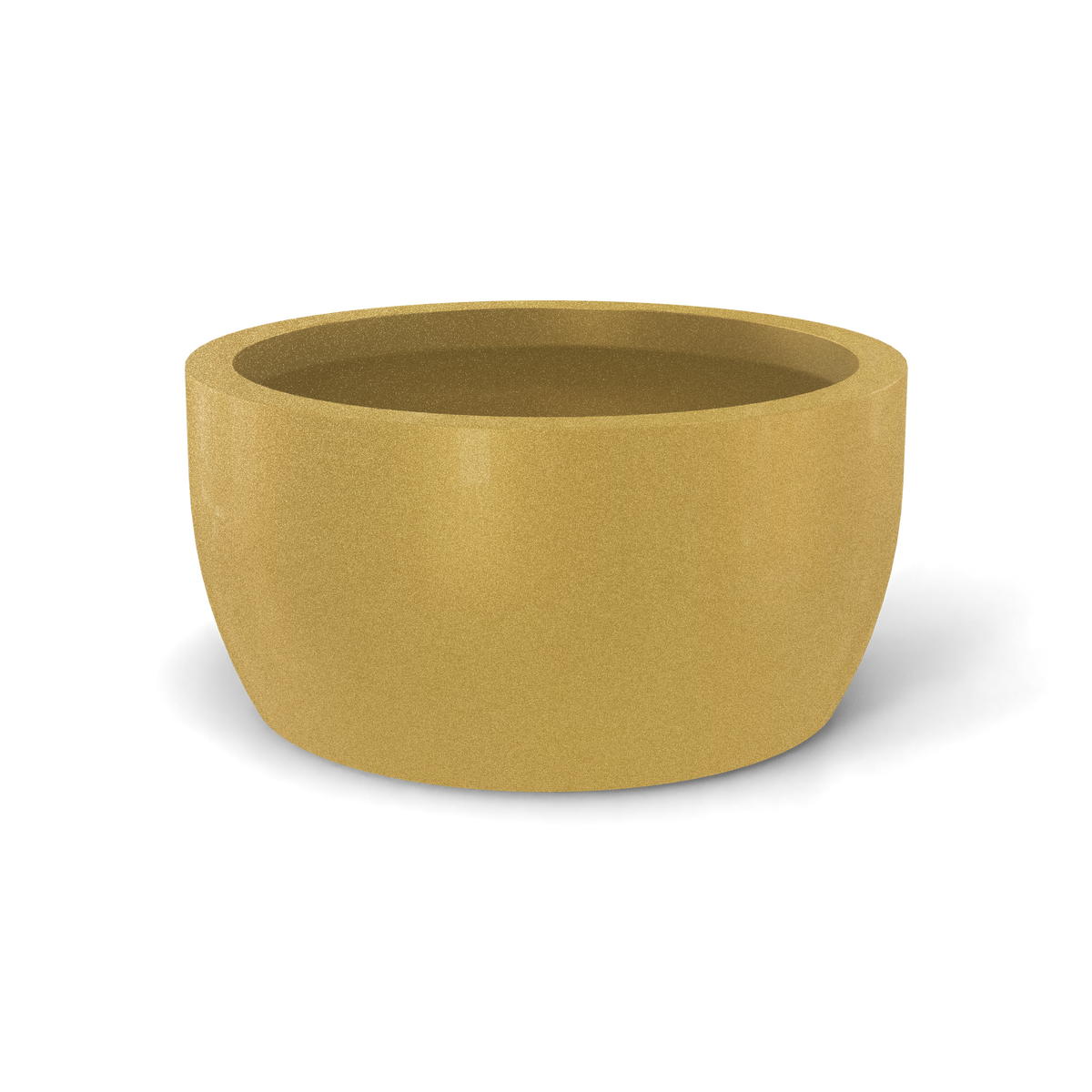 Casablanca bowl fiberglass planter in Gloss Metallic Gold, studio render