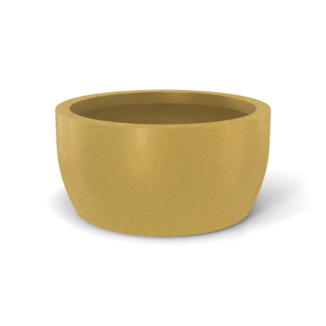 Casablanca bowl fiberglass planter in Gloss Metallic Gold, studio render