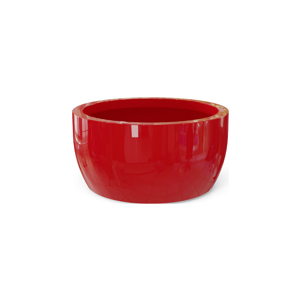Casablanca low bowl fiberglass planter in Gloss Red