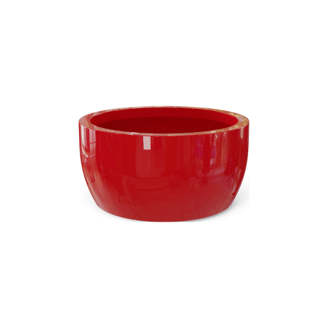 Casablanca low bowl fiberglass planter in Gloss Red
