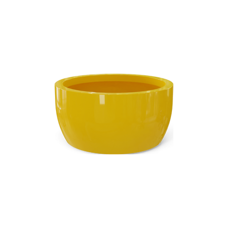 Casablanca low bowl fiberglass planter in Gloss Saffron