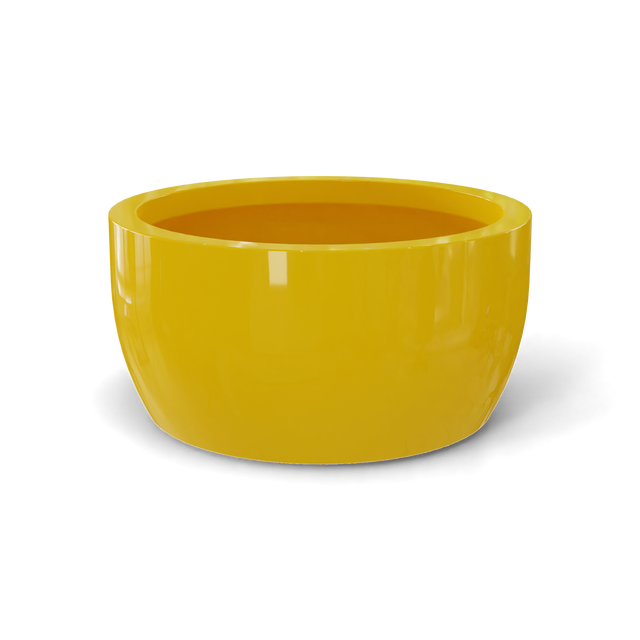 Casablanca bowl fiberglass planter in Gloss Saffron, studio render