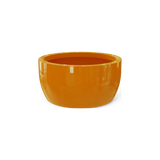 Casablanca low bowl fiberglass planter in Gloss Tangerine