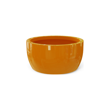 Casablanca low bowl fiberglass planter in Gloss Tangerine
