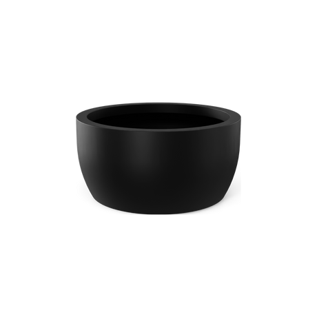 Casablanca low bowl fiberglass planter in Matte Black