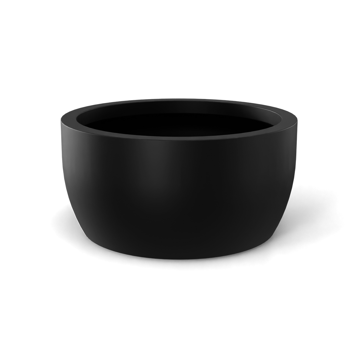 Casablanca bowl fiberglass planter in Matte Black, studio render