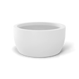 Casablanca bowl fiberglass planter in Matte Bright White, studio render
