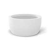 Casablanca bowl fiberglass planter in Matte Bright White, studio render