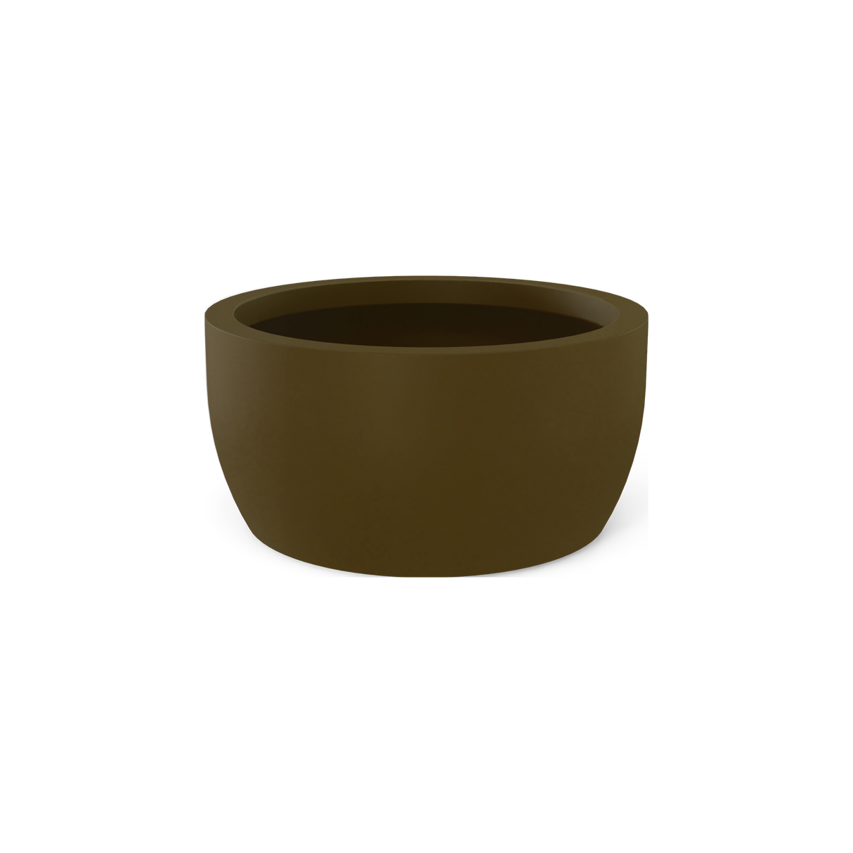 Casablanca low bowl fiberglass planter in Matte Bronze