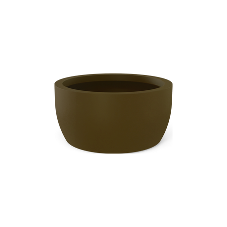 Casablanca low bowl fiberglass planter in Matte Bronze