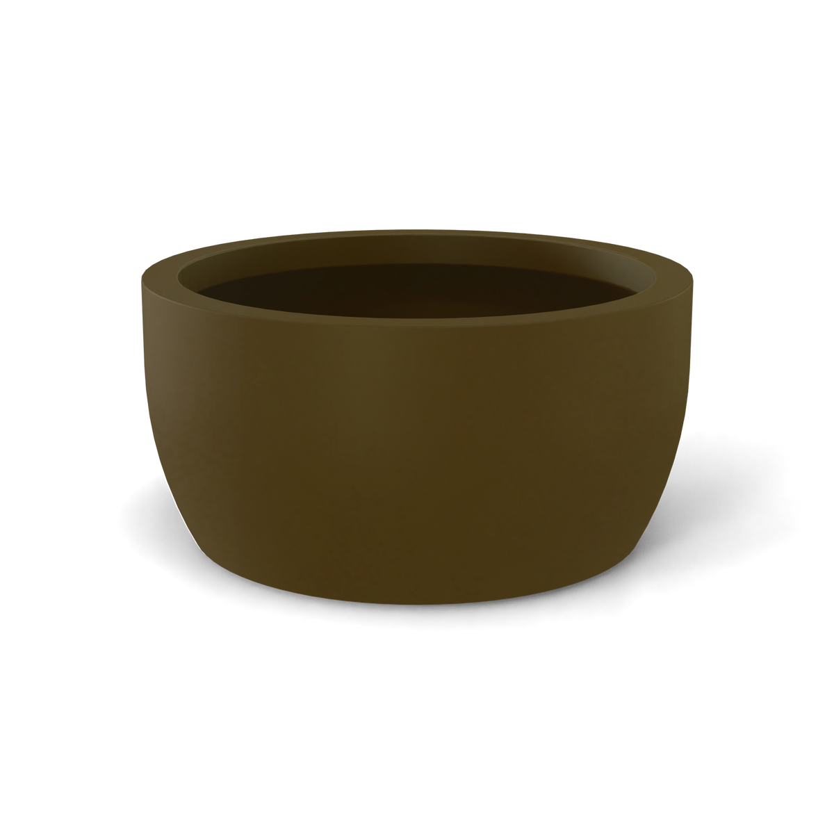 Casablanca bowl fiberglass planter in Matte Bronze, studio render