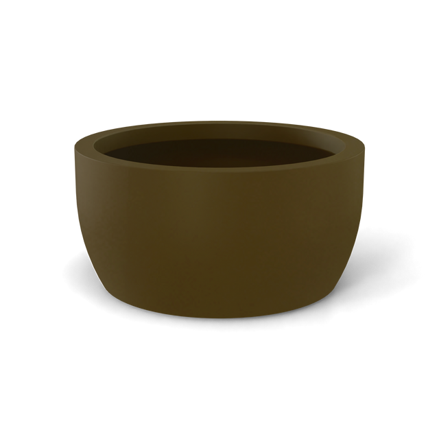 Casablanca bowl fiberglass planter in Matte Bronze, studio render