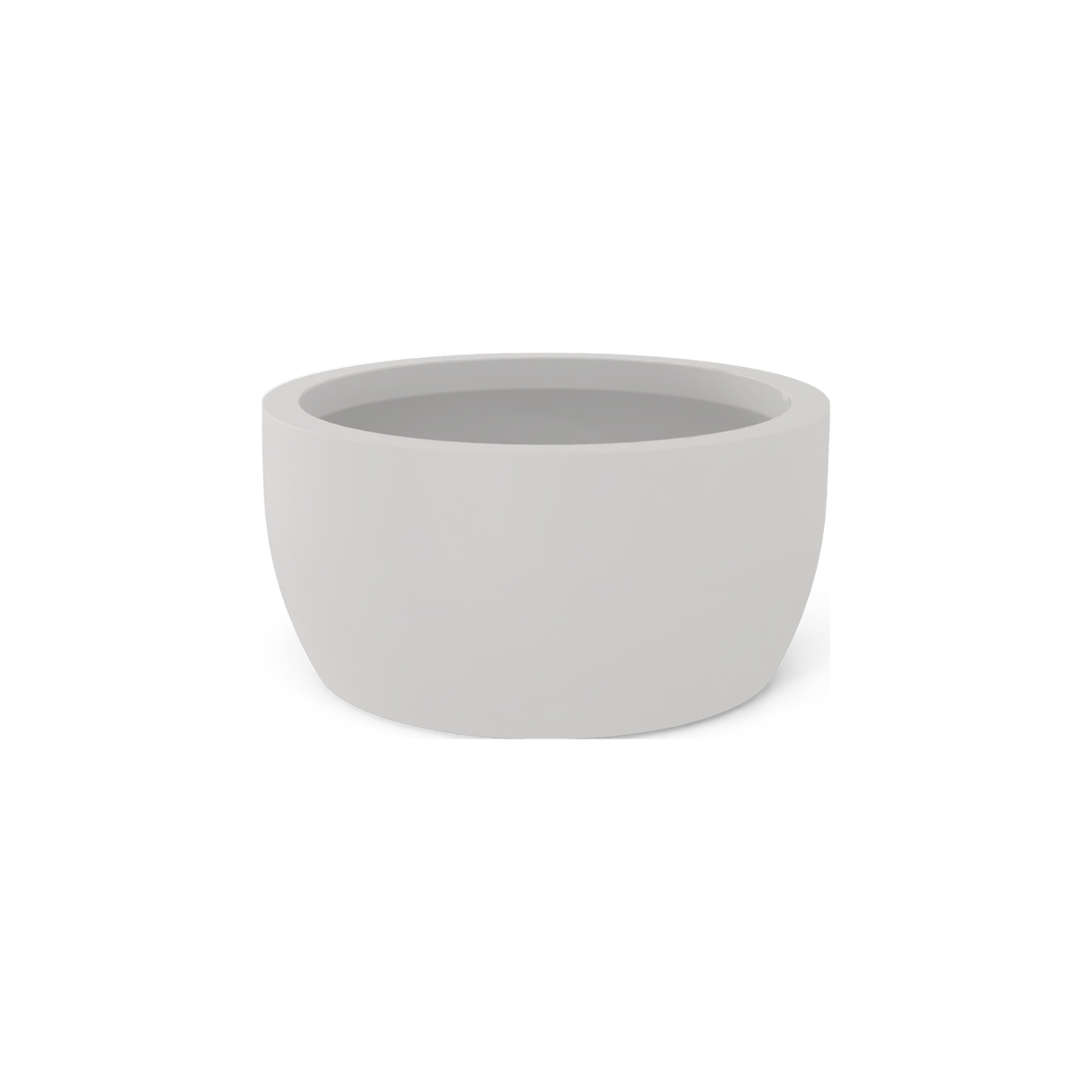 Casablanca low bowl fiberglass planter in Matte Cement Grey