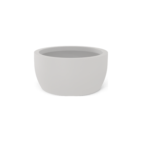 Casablanca low bowl fiberglass planter in Matte Cement Grey