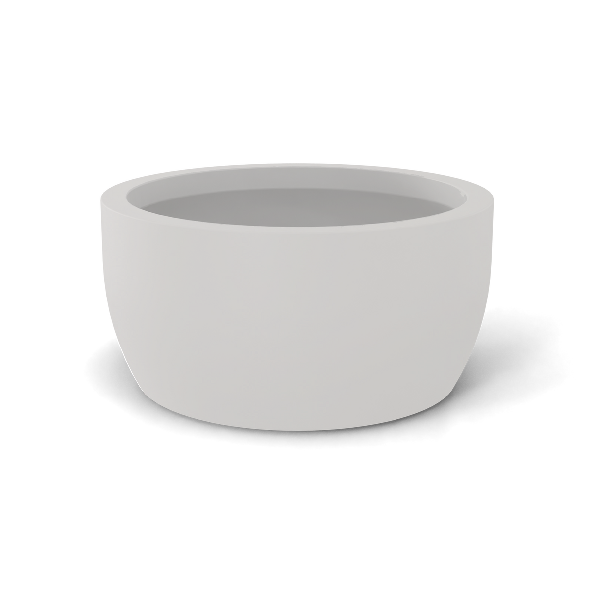 Casablanca bowl fiberglass planter in Matte Cement Grey, studio render