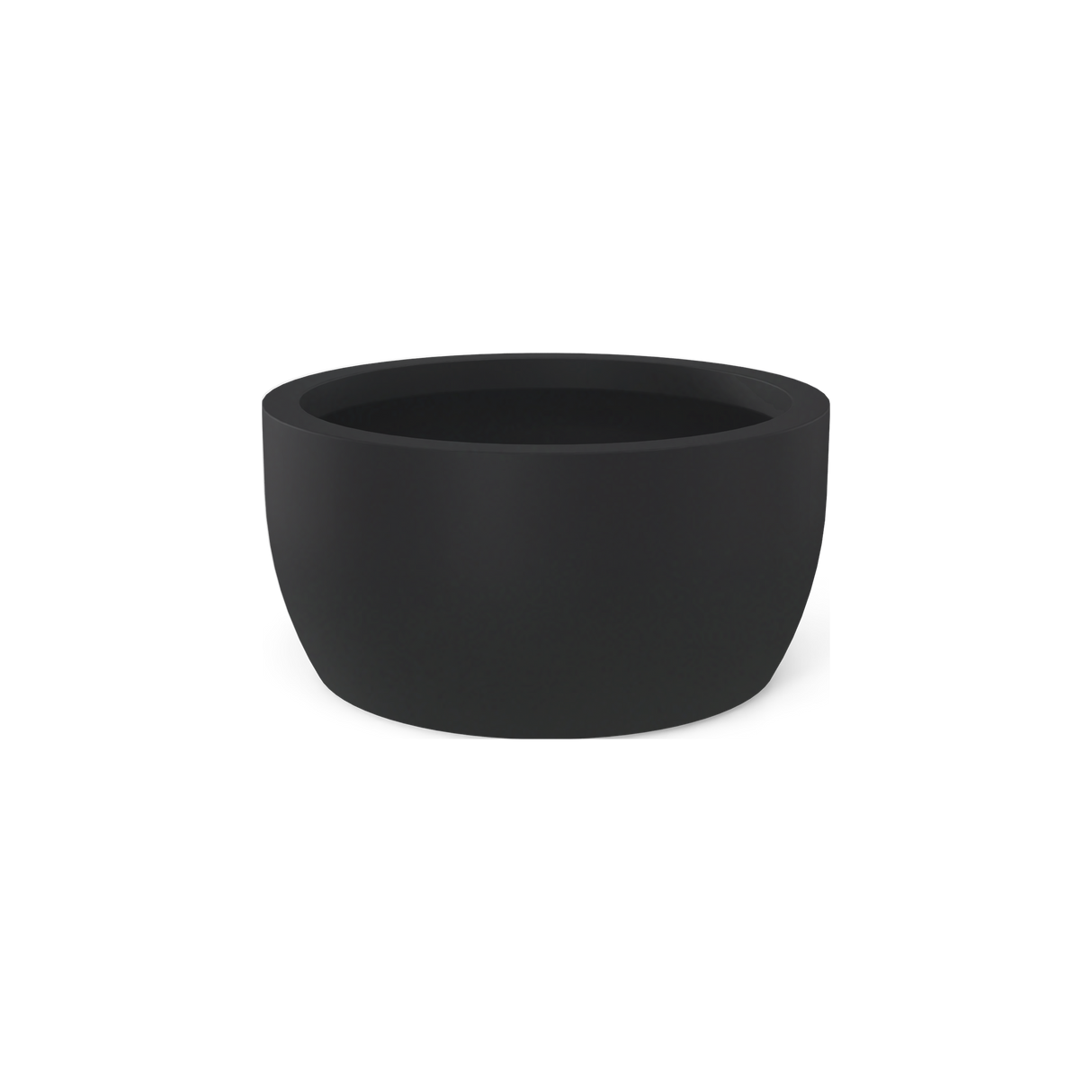 Casablanca low bowl fiberglass planter in Matte Charcoal