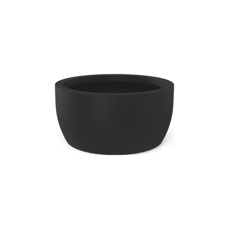Casablanca low bowl fiberglass planter in Matte Charcoal
