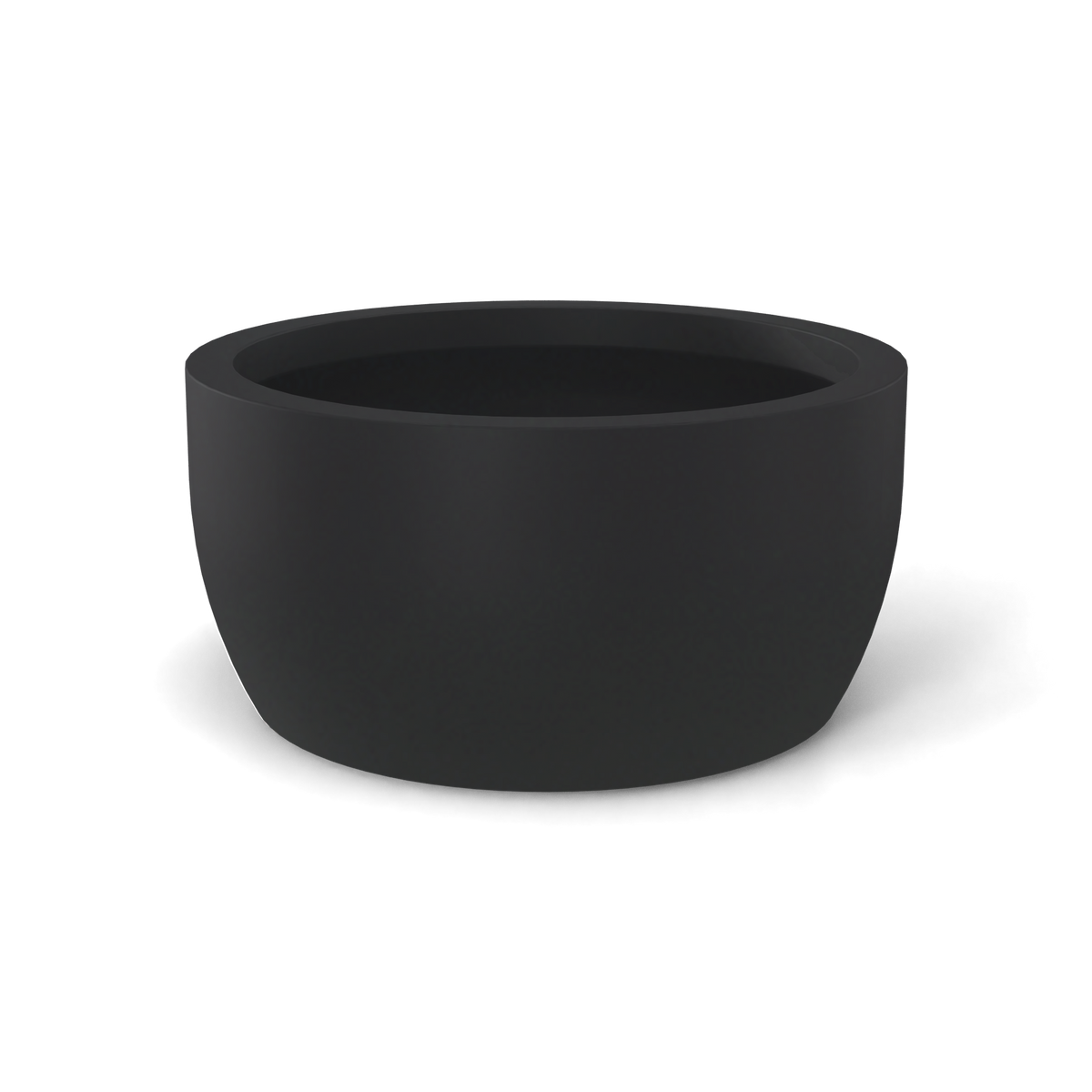 Casablanca bowl fiberglass planter in Matte Charcoal, studio render