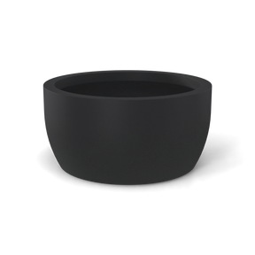 Casablanca bowl fiberglass planter in Matte Charcoal, studio render