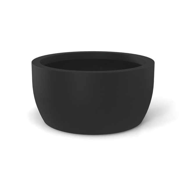 Casablanca bowl fiberglass planter in Matte Charcoal, studio render