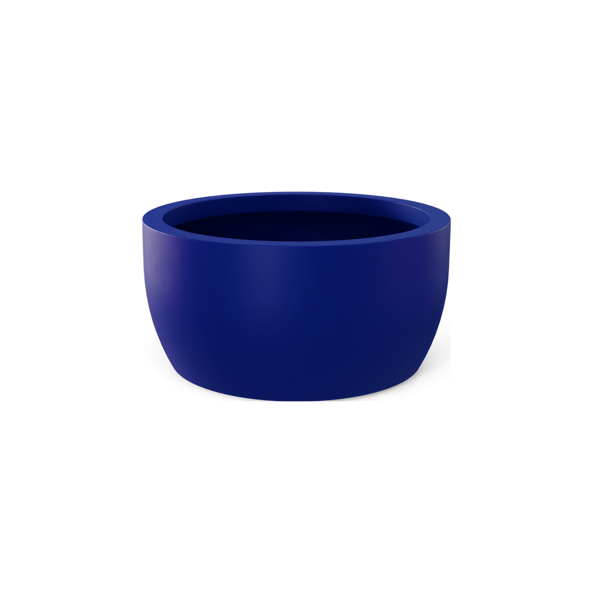 Casablanca low bowl fiberglass planter in Matte Cobalt Blue