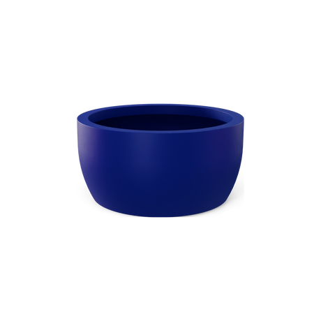 Casablanca low bowl fiberglass planter in Matte Cobalt Blue