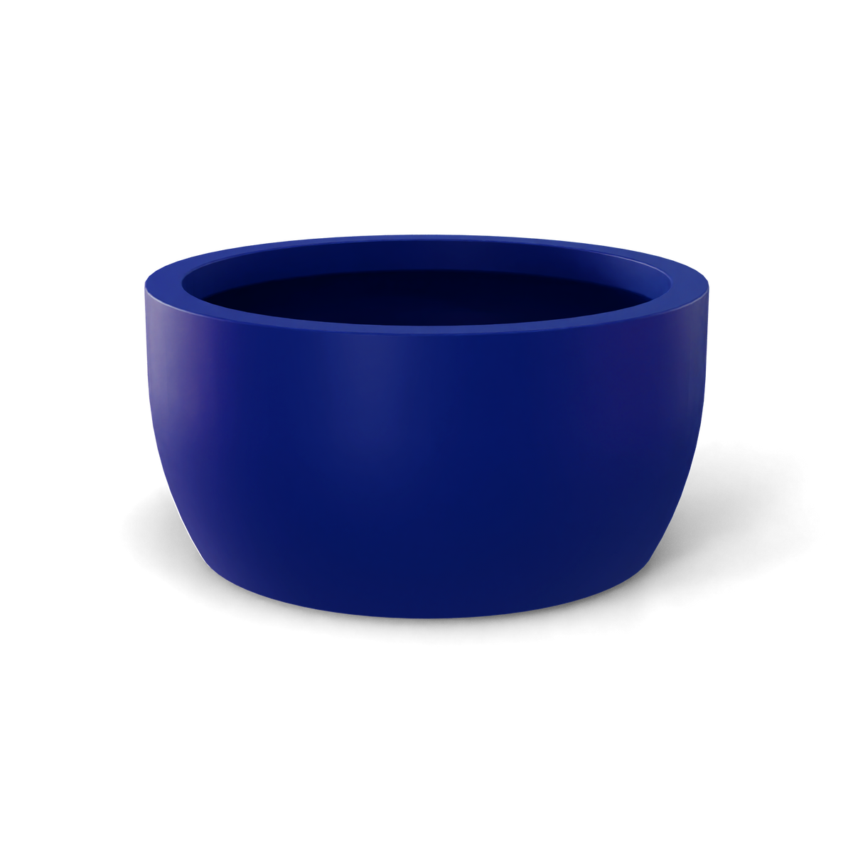 Casablanca bowl fiberglass planter in Matte Cobalt Blue, studio render