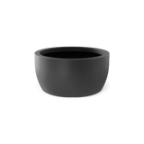 Casablanca low bowl fiberglass planter in Matte Gunmetal