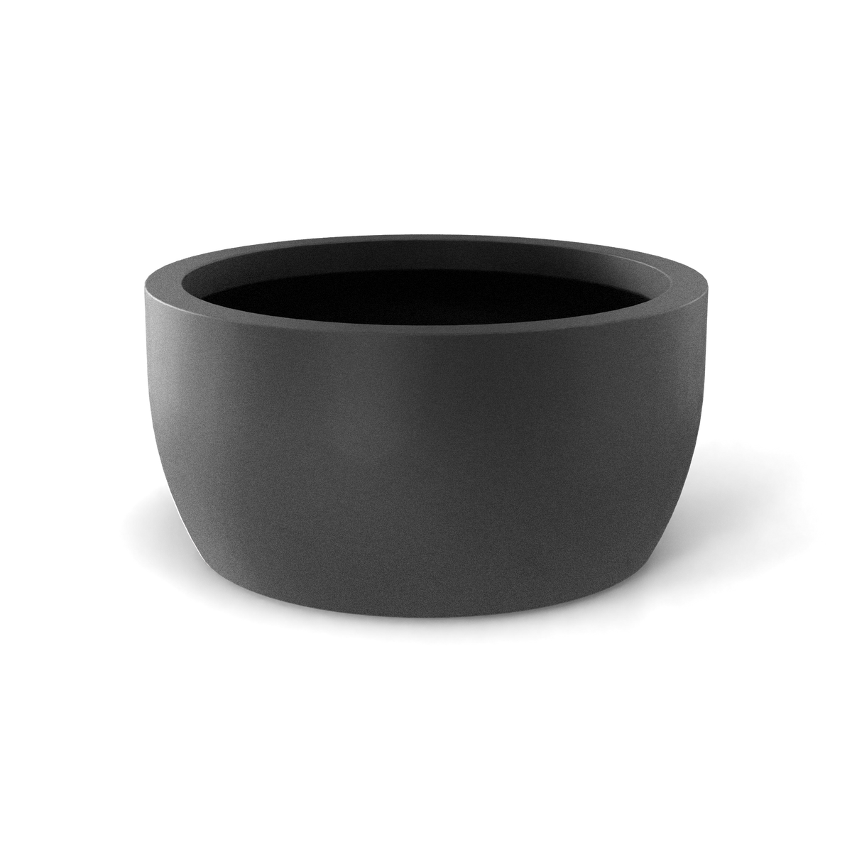 Casablanca bowl fiberglass planter in Matte Gunmetal, studio render