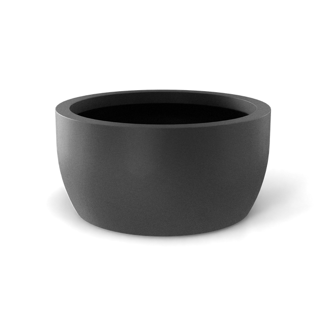 Casablanca bowl fiberglass planter in Matte Gunmetal, studio render