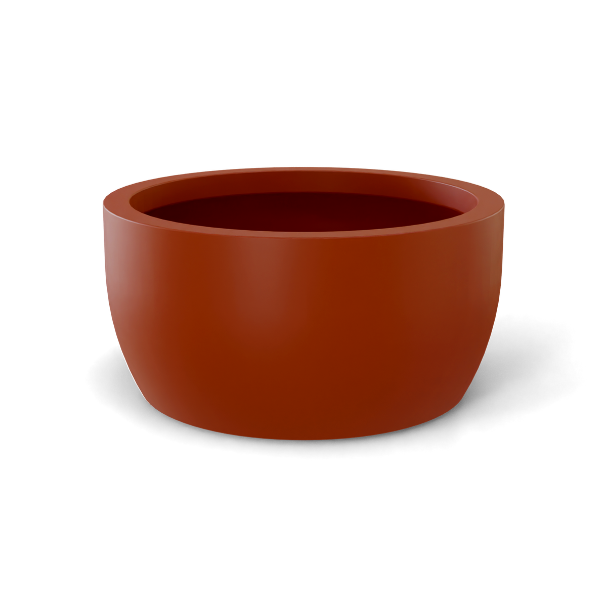 Casablanca bowl fiberglass planter in Matte Terra Cotta, studio render