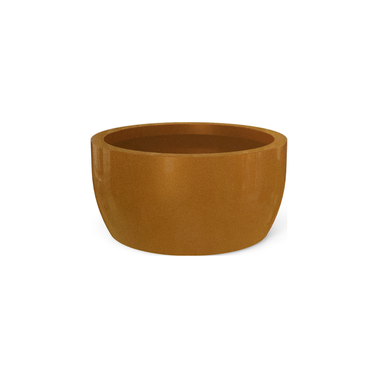 Casablanca low bowl fiberglass planter in Metallic Bronze