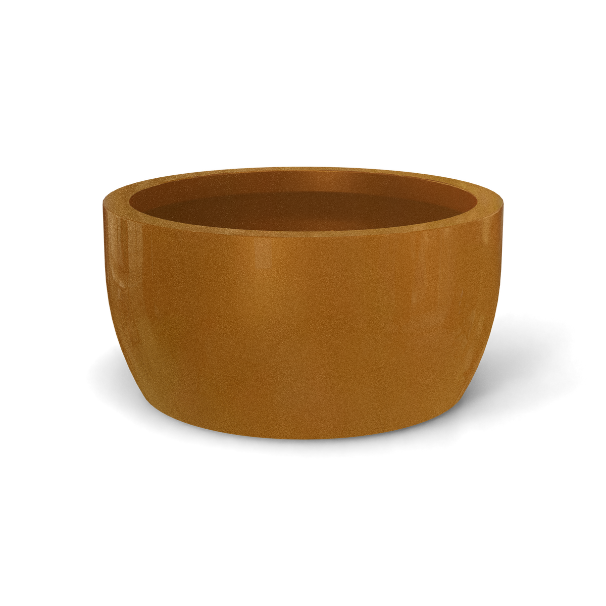 Casablanca bowl fiberglass planter in Metallic Bronze, studio render