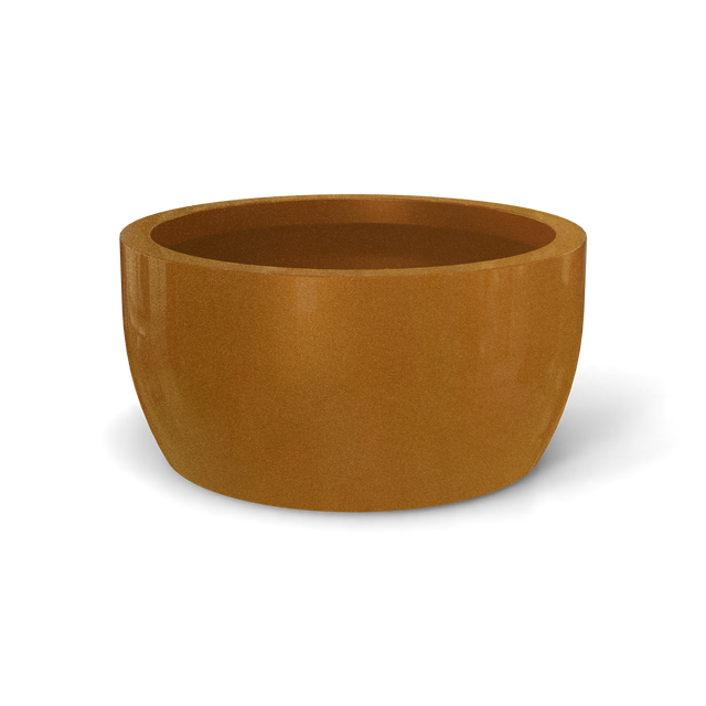 Casablanca bowl fiberglass planter in Metallic Bronze, studio render