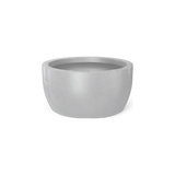 Casablanca low bowl fiberglass planter in Metallic Silver