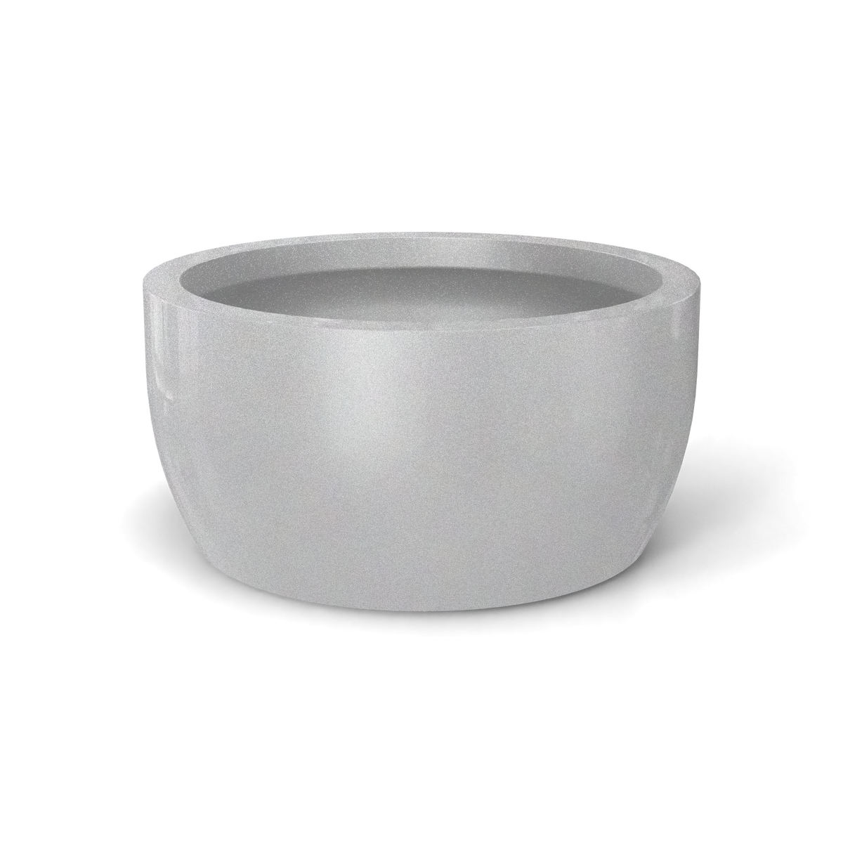 Casablanca bowl fiberglass planter in Metallic Silver, studio render