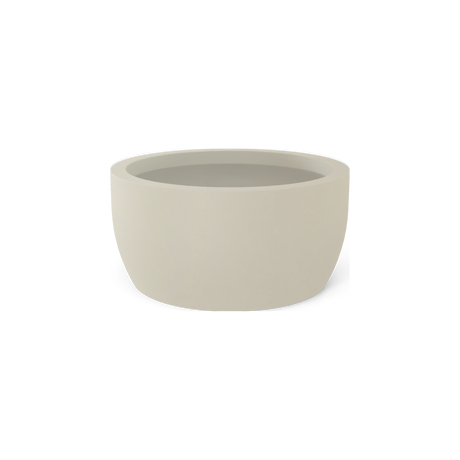 Casablanca low bowl fiberglass planter in Satin Beige